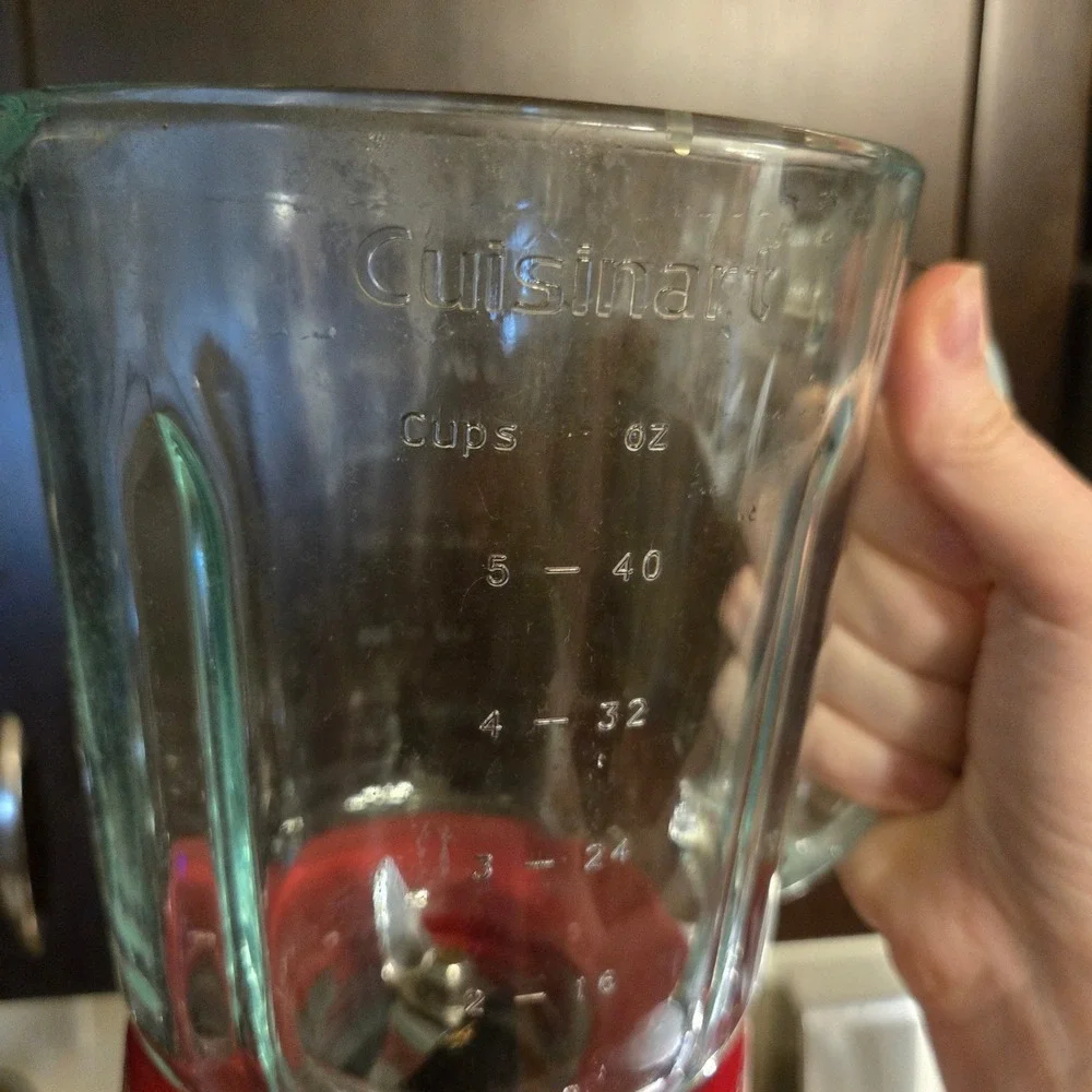 Cuisinart 40oz Glass Blender Jar Pitcher Red Lid Base Blade Assembly Replacement